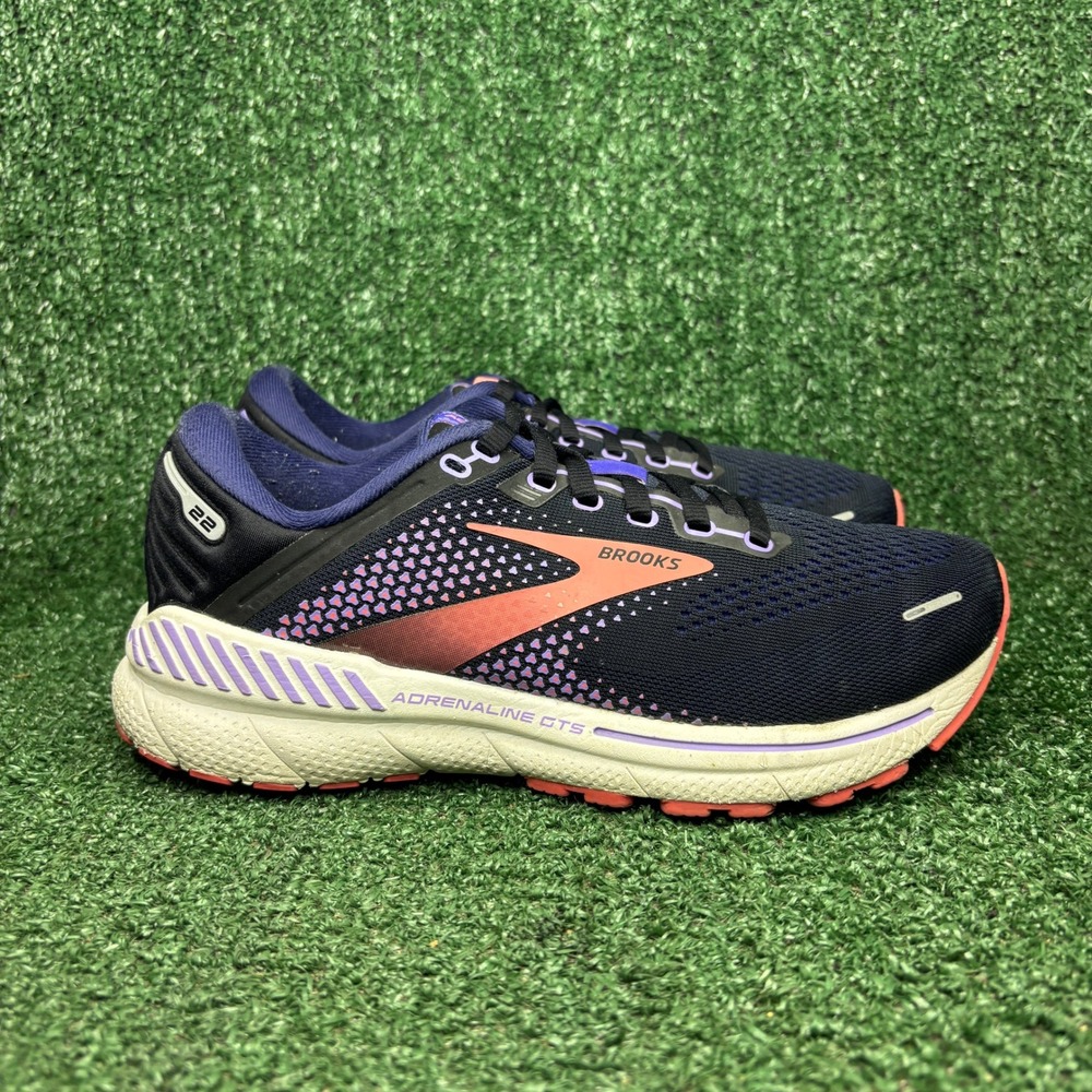 Brooks Adrenaline GTS 22 Stability Athletic Running Shoes Blue Womens 7 D Wide